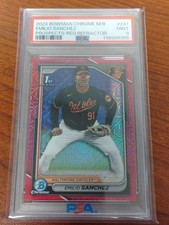 (#1/5) 2024 EMILIO SANCHEZ BOWMAN CHROME MEGA BOX RED REFRACTOR PSA 9 RARE
