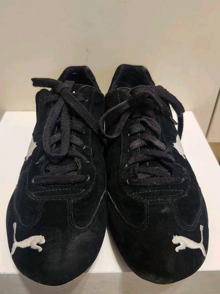 Vintage Y2K Original Puma "Future Cat" Black/White Suede Sneakers Womens Sz.9/40 - Image 3 of 4