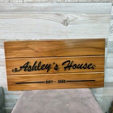 Rustic Wooden Family Name Sign Custom Home Wall Decor Established Plaque