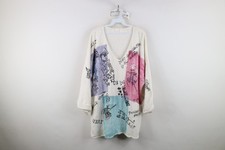 Vintage 80s 90s Streetwear Womens M / L Hand Painted Baggy Oversized Sweater USA