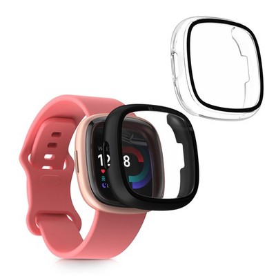 2x Glas Hülle für Fitbit Versa 4 Sense 2 Schutzhülle