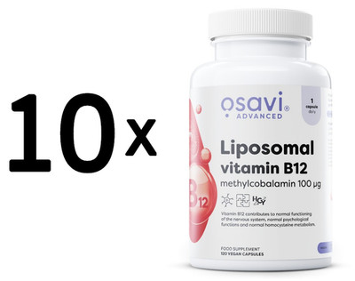 10 x Osavi Liposomal Vitamin B12, Methylcobalamin 100mcg - 120 (130,94 EUR/kg)