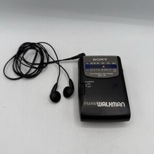 Sony Walkman SRF - 49 FM/AM Radio With Belt Clip And Earbuds Tested