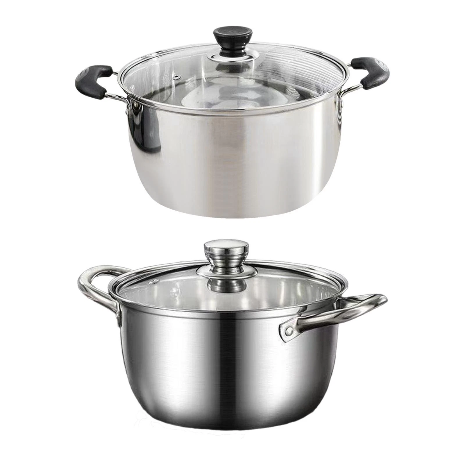 Stock Pot Stockpot Deep with Double Handle Multiuse Fashion Saucepan Stainless