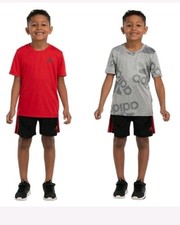 Adidas Boy's 3-Piece Set Grey/Red Size-7 Youth Boys
