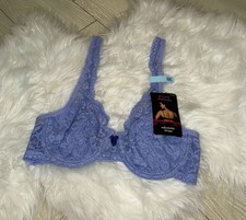 Maidenform DM9600 Modern Beauty Lace Demi Bra Unlined UW Womens 32C Blue New Nwt