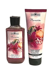 Bath  Body Works PLUMERIA Shower Gel  Body Cream Set Full Sizes