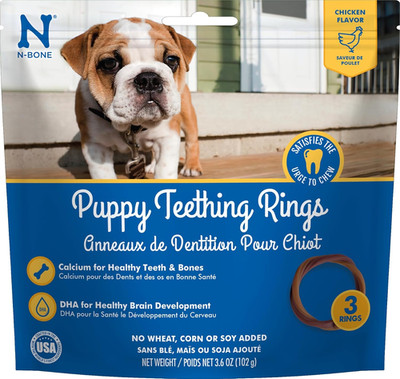 3-Rings Puppy Teething Ring, Chicken Flavor