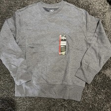 Athletic Works Gray Crew Neck Long Sleeve Sweatshirt Shirt Pullover Kids NWT