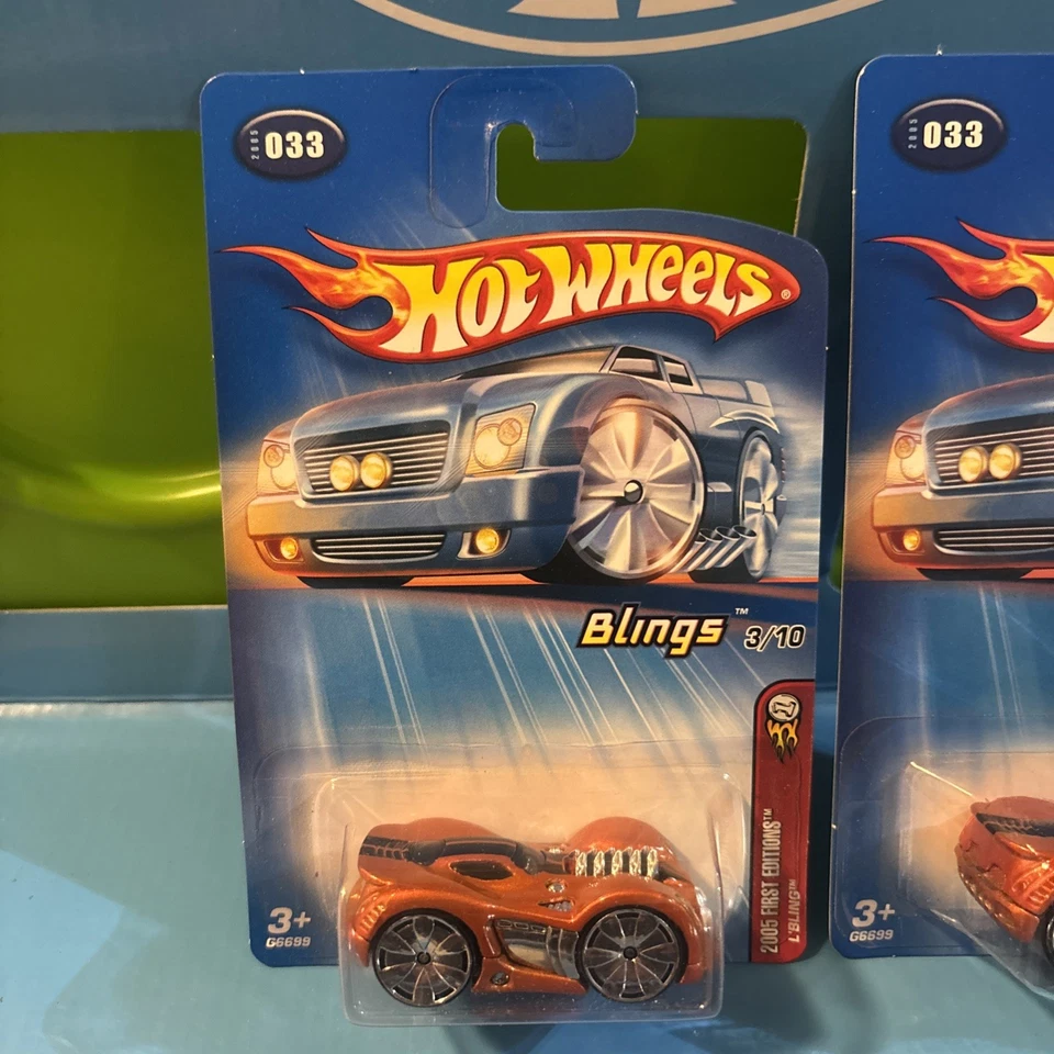 风火轮 2005 年第一版 L’Bling 罕见闪亮车轮/PR5 两辆车套装 — 第 2/4 张图片