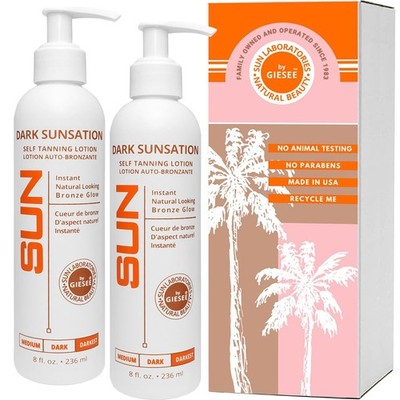 Dark Sunsation Self-Tanning Lotion for - 2 Pack 8 oz | Ultra Dark Tanning Lot...
