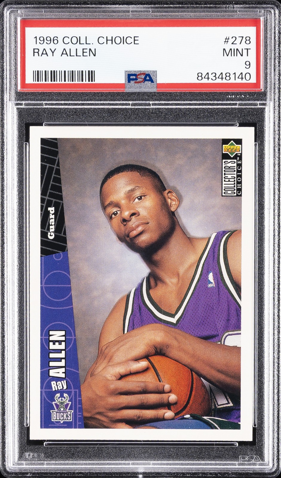 1996 COLLECTOR'S CHOICE #278 RAY ALLEN ROOKIE RC PSA 9