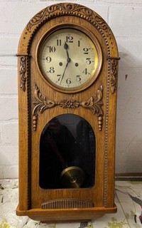 Gustav Becker Freiburg Wanduhr Regulator Schlagwerk Eiche 1925