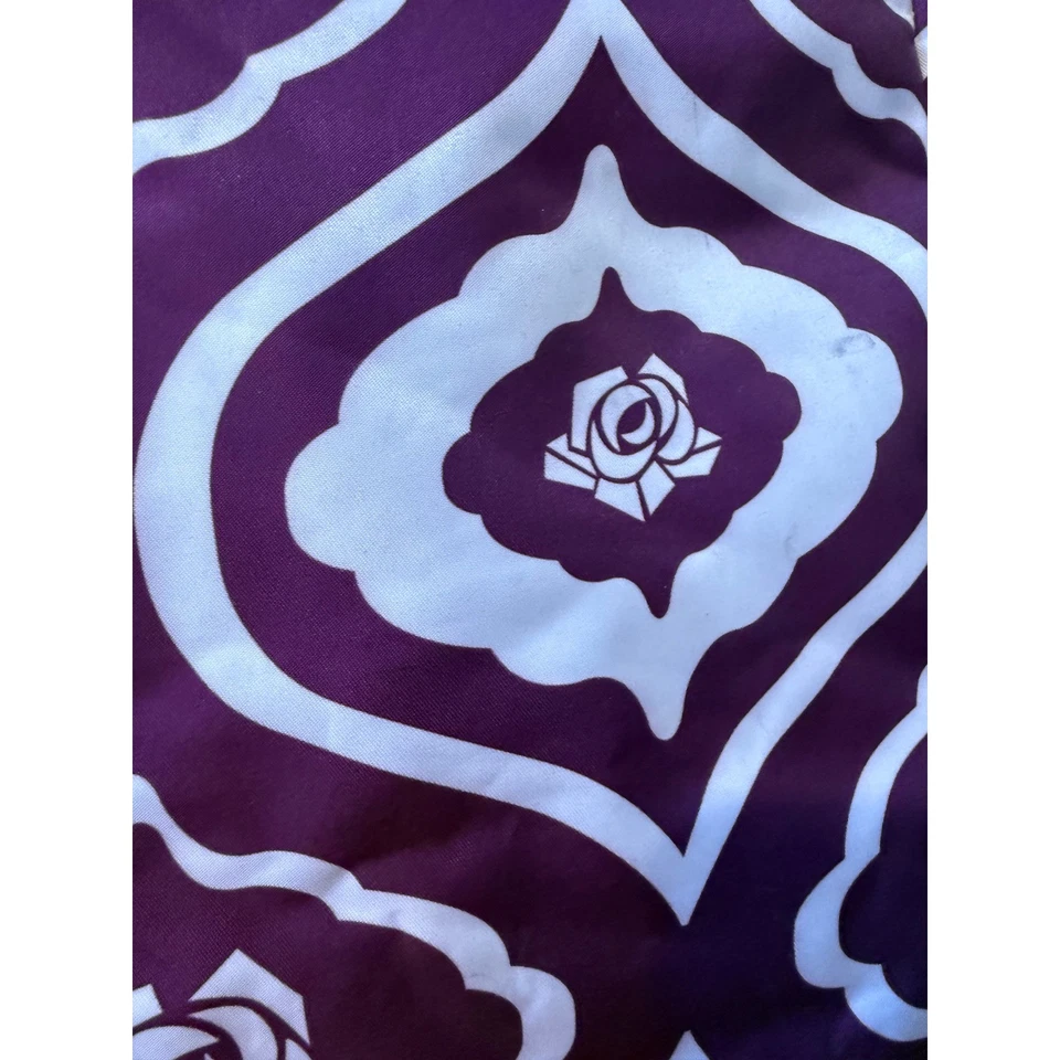 Bolso de Mano Isabella Fiore Púrpura Blanco Estampado Floral Asa Superior Cierre con Cremallera Foto 3 de 4