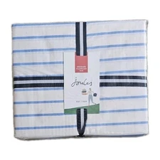 New! Joules Blue Striped Pillowcase Pair 100% Cotton Percale