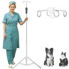 IV Poles,45 to 83In Stand Floor with 4 Bag Holder 45-83in