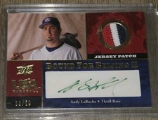 #03/10 2008 Upper Deck USA Bound For Beijing Green Ink Andy LaRoche Auto Patch