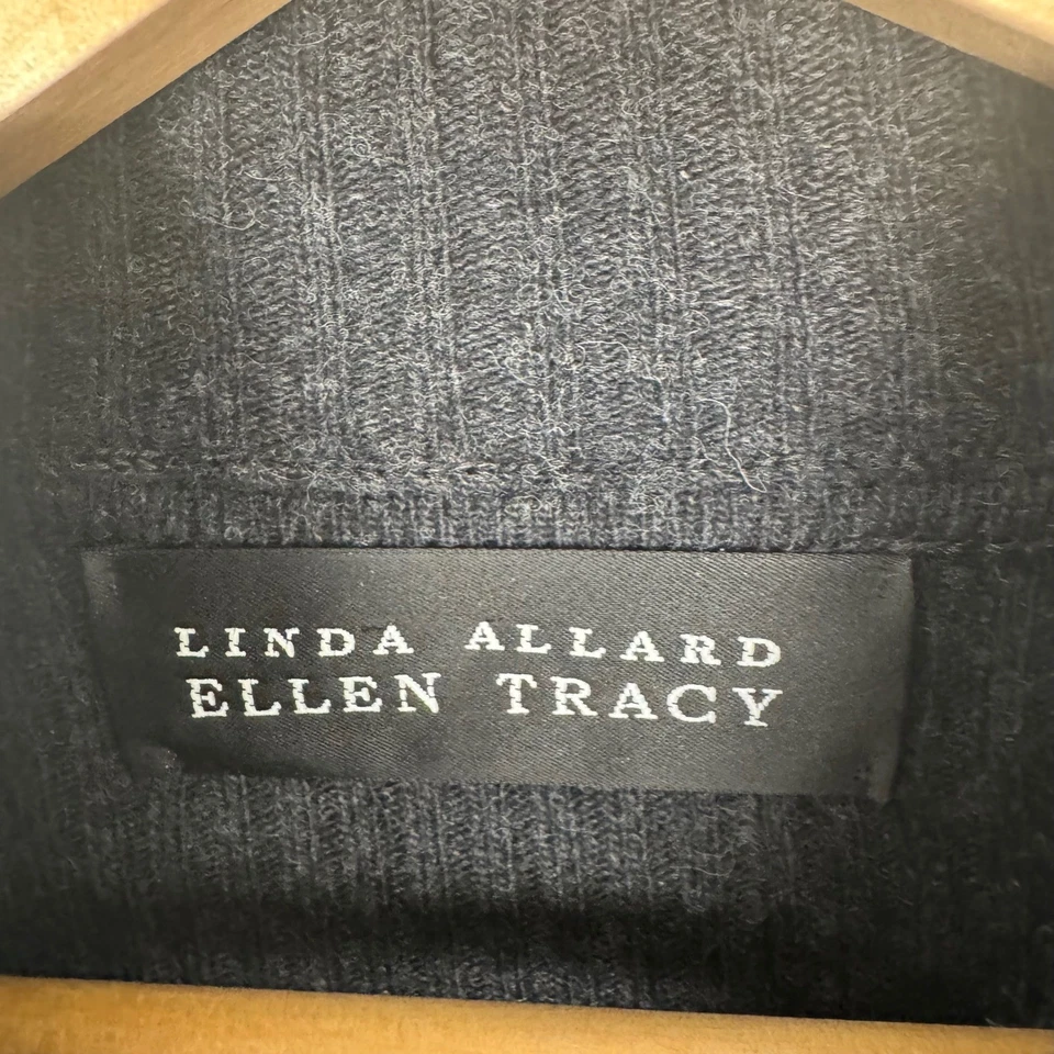 Vestido Linda Allard Ellen Tracy Acanalado Tejido Cuello Simulado Cachemira Mezcla Lana Merino Foto 4 de 4