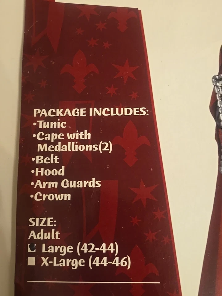 Fantasia renascentista Ricardo Coração de Leão Rei adulto cavaleiro medieval grande 42-44 - Imagem 4 de 4