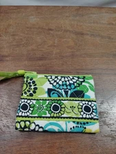 Vera Bradley Zip Coin Wallet Limes Up Pouch Coin Purse Mini Wallet 5"x4" 