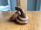 Vintage Carved Wood Japanese Netsuke Coiled Snake Very Detailed Lovely Patina — photo 8