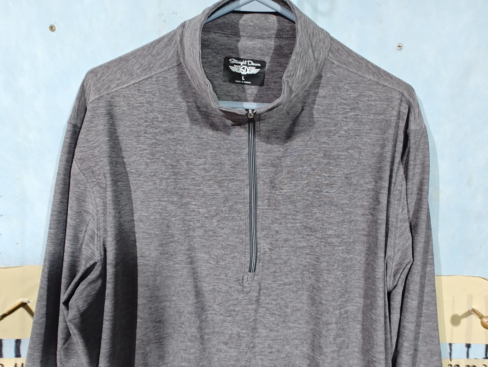 Straight Down Pullover Mens Large Gray Quarter Zi… - image 3