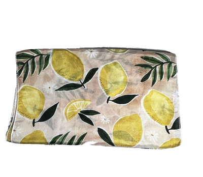 Lemon Fruit Print Lightweight Neck Bag Purse Scarf 11''X56''