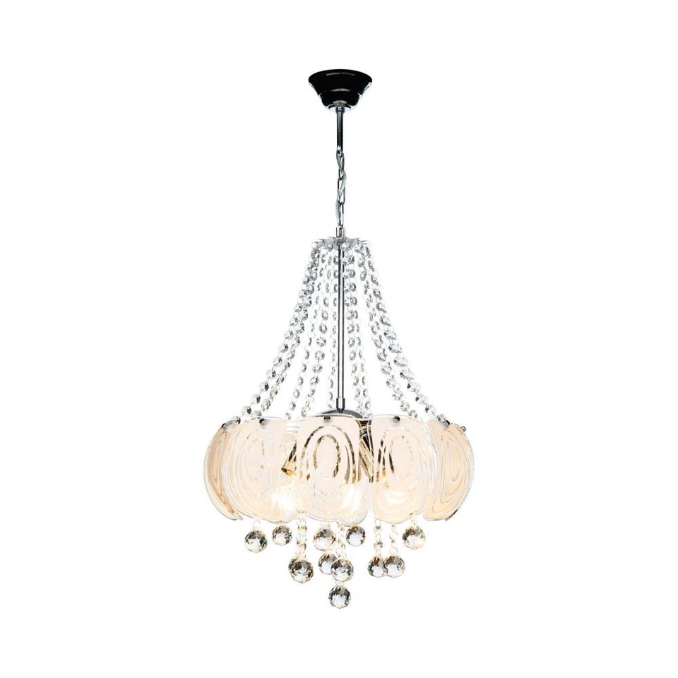 Lampada da soffitto Yon MDL3973 argento vetro decorato e pietre effetto cristall - Immagine 2 di 4