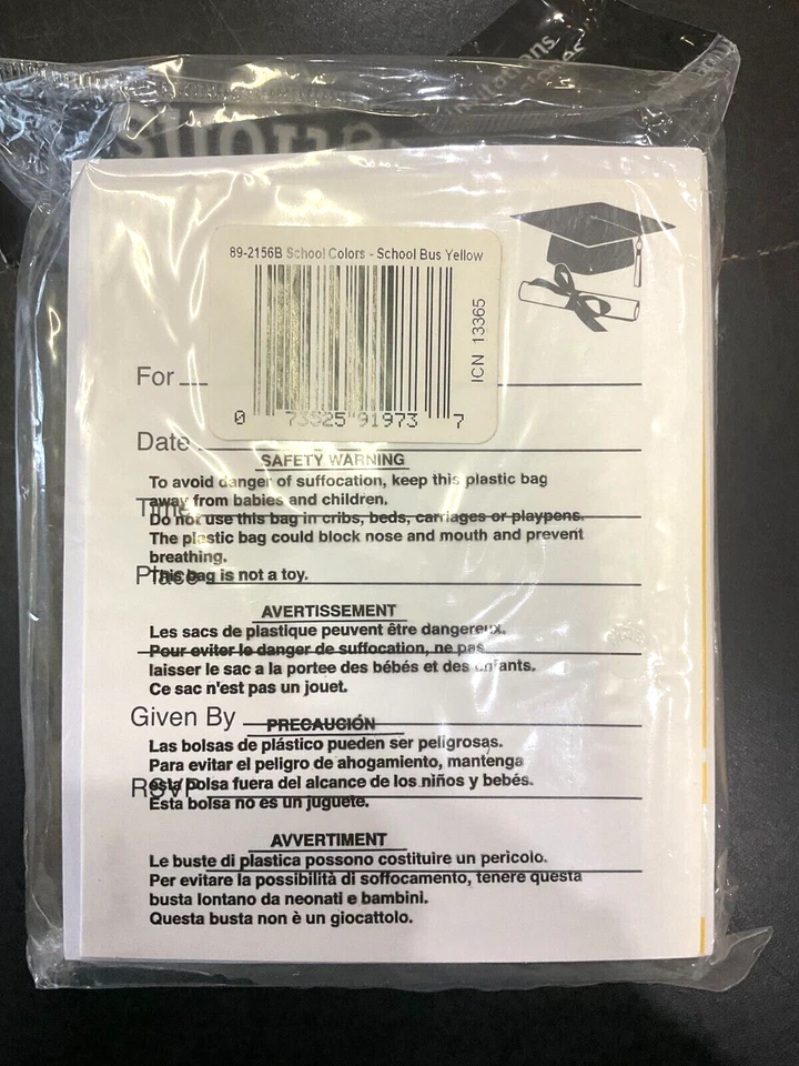 Graduation Invitations Grad Invites Yellow 25ct W/Envelopes Grad Party Supply - Image 2 of 2