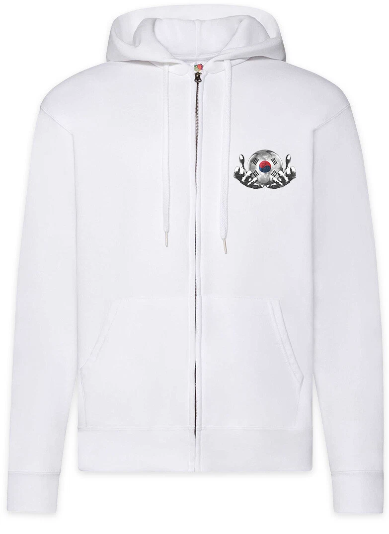 South Korea Football Magic Ball Zipper Hoodie Soccer Flag World Championship
