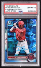 Denzer Guzman Signed 2022 Bowman Chrome Sapphire Prospects #BCP138 RC (PSA | Aut