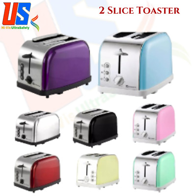 2 Scheiben Toaster Extra Breiter Schlitz Aufwärmen Auftauen Edelstahl Wärmeregulierung 900W