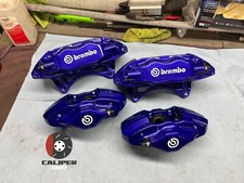 Subaru Sti Front Rear Set Calipers 4 Piston Blue Impreza Wrx 08-17 Powder Coated