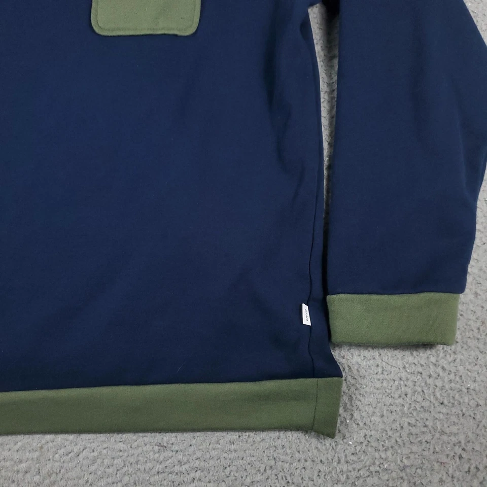 Suéter Onia Para Hombre Talla XL Azul Verde Bolsillo Informal Pullover Sudadera Foto 4 de 4