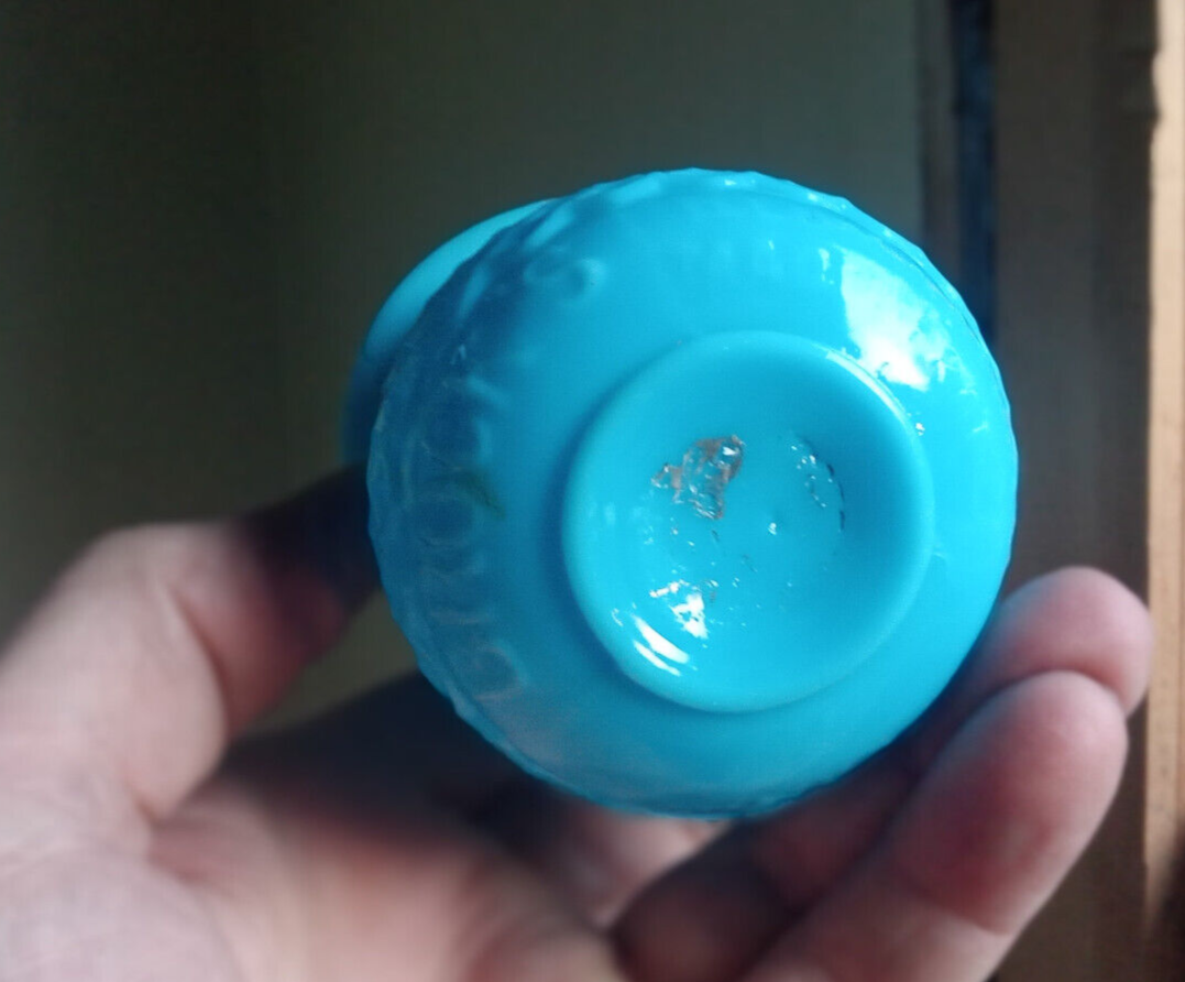 BROCK'S ILLUMINATION LAMP BLUE HAND BLOWN PONTILED GLASS CHRISTMAS