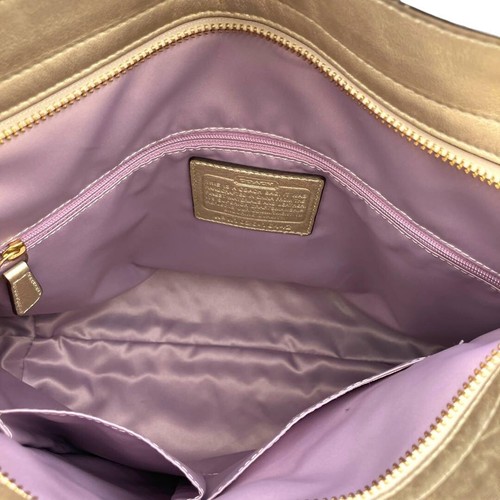 COACH 16422 Colette Metallic Gold Leather Shoulder Bag Hobo Style Elegant Design - Picture 8 of 14