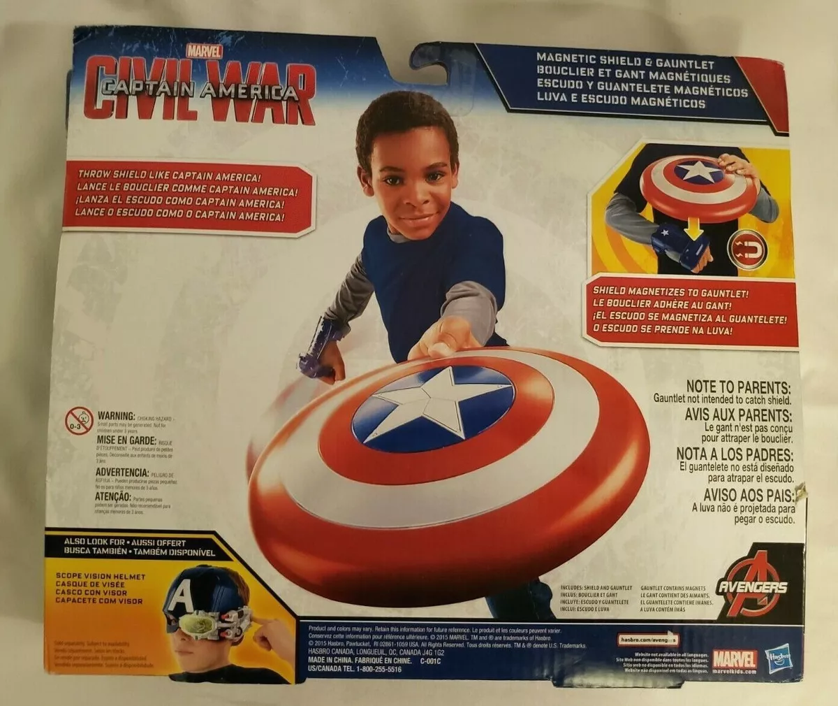 2018 Marvel Avengers Captain America War Magnetic Shield &amp; Gauntlet Set |