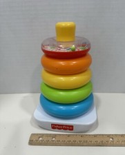 Fisher Price Rock A Stack Stacking Ring Toy 5 Rings Rattle Ring 2004