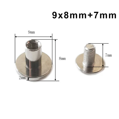 Massive Messing Schraubnieten Flachkopf Leder Basteln für robuste Taschen Bücher - Picture 11 of 14