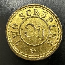 Antique 2 Two Scruples Coin Apothecary Weight (3472391/N464)