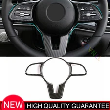 Fit For Benz GLE GLS 2020-2024 Carbon Fiber Steering Wheel Moulding Cover Trim