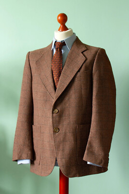 70s Brown Glenn Check Tweed approx. 52EU/ 42US item no. 003