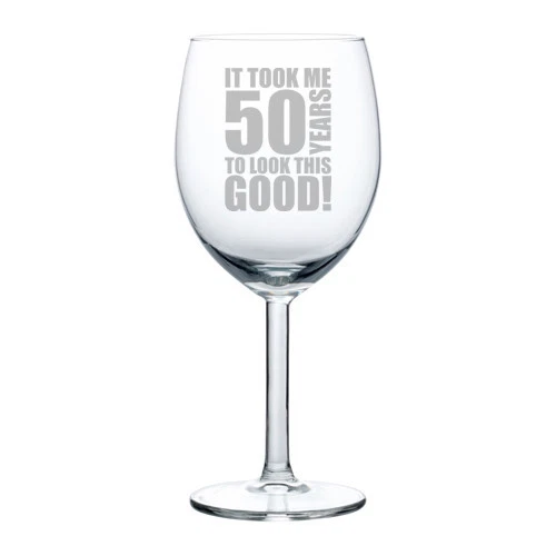 50th Birthday Wine Glass In Glassware & Drinkware for sale | eBay