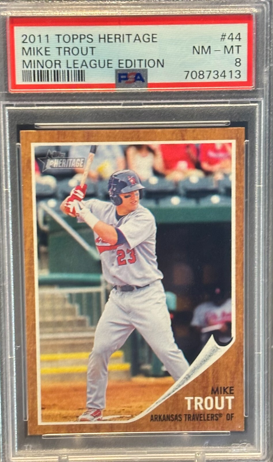 2011 Topps Heritage Minor League #44 Mike Trout PSA 8