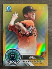 2018 Bowman Chrome D.L. Hall Scouts Top 100 Gold Refractors #BTP78 /50