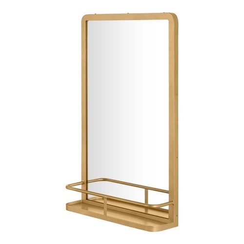 Home Decorators Collection Wall Mirror 15"Wx24"H Rectangular w/ Shelf Iron Gold - Picture 5 of 6