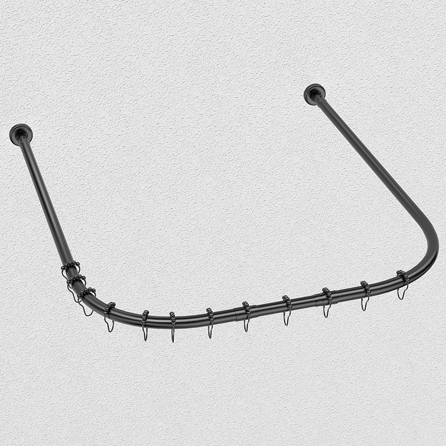 Shower Curtain Rod U Shaped,Half Round/Ovail Curved Shower Curtain Rod