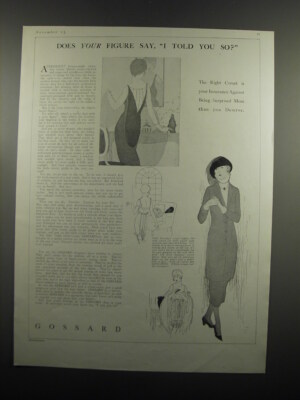 1920 Gossard Corsets Ad - Does your figure say, I Told you so?