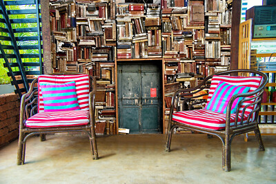 3D Retro Bookcase 19441NA Wallpaper Wall Murals Removable Wallpaper Fay