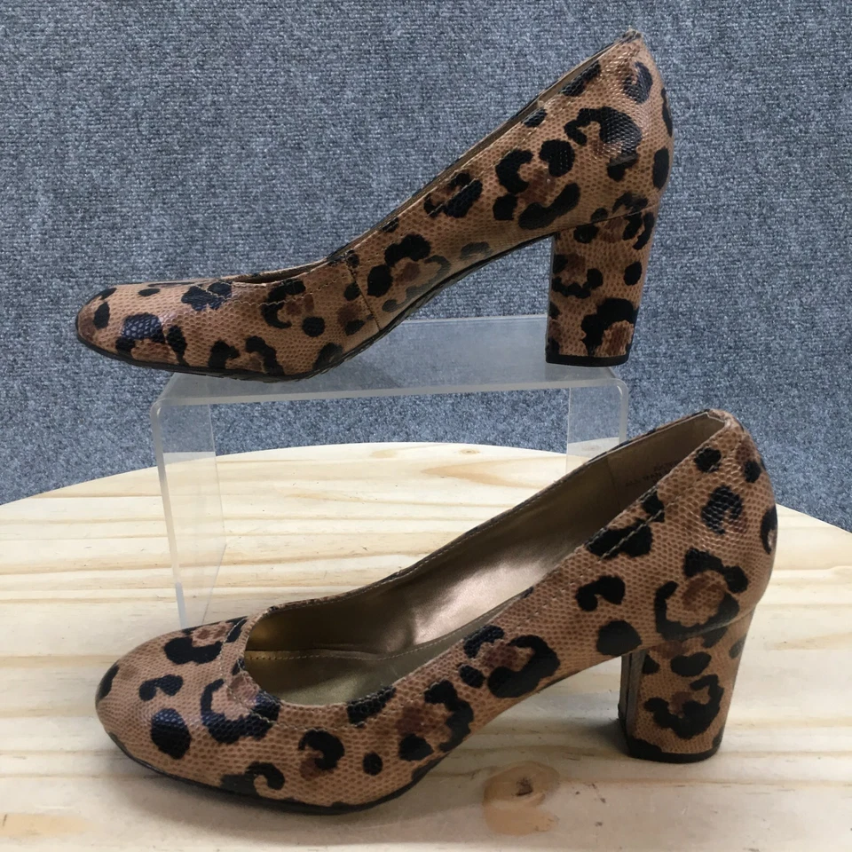 Zapatos de salón informales sin cordones Anne Klein para mujer 6,5 M Fenton con estampado animal marrón Foto 2 de 4